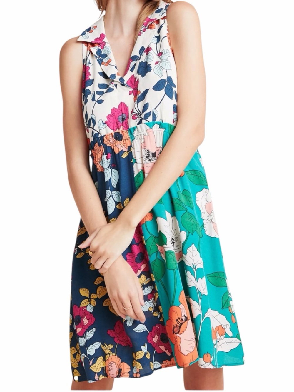 Anthropologie Dinah Collared Halter Tunic Dress